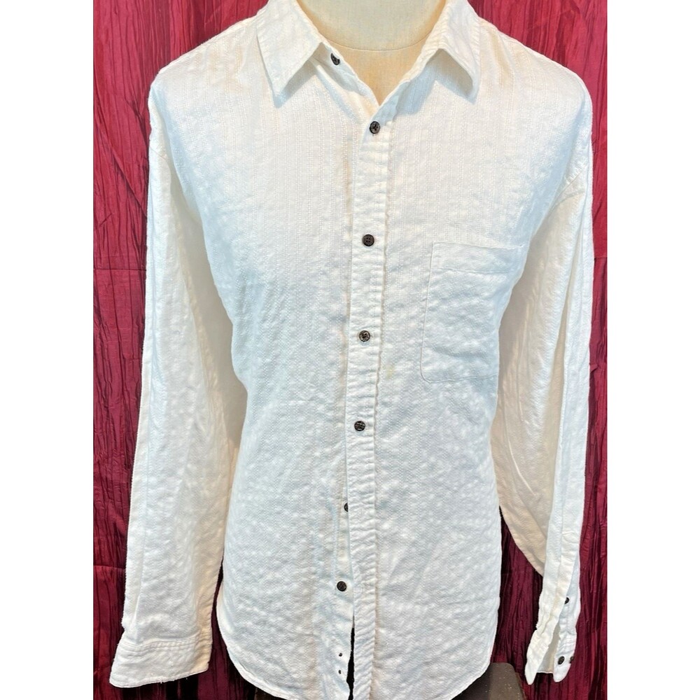 Jos. A. Bank White on White 100 % Linen LS Casual Shirt sz XXL